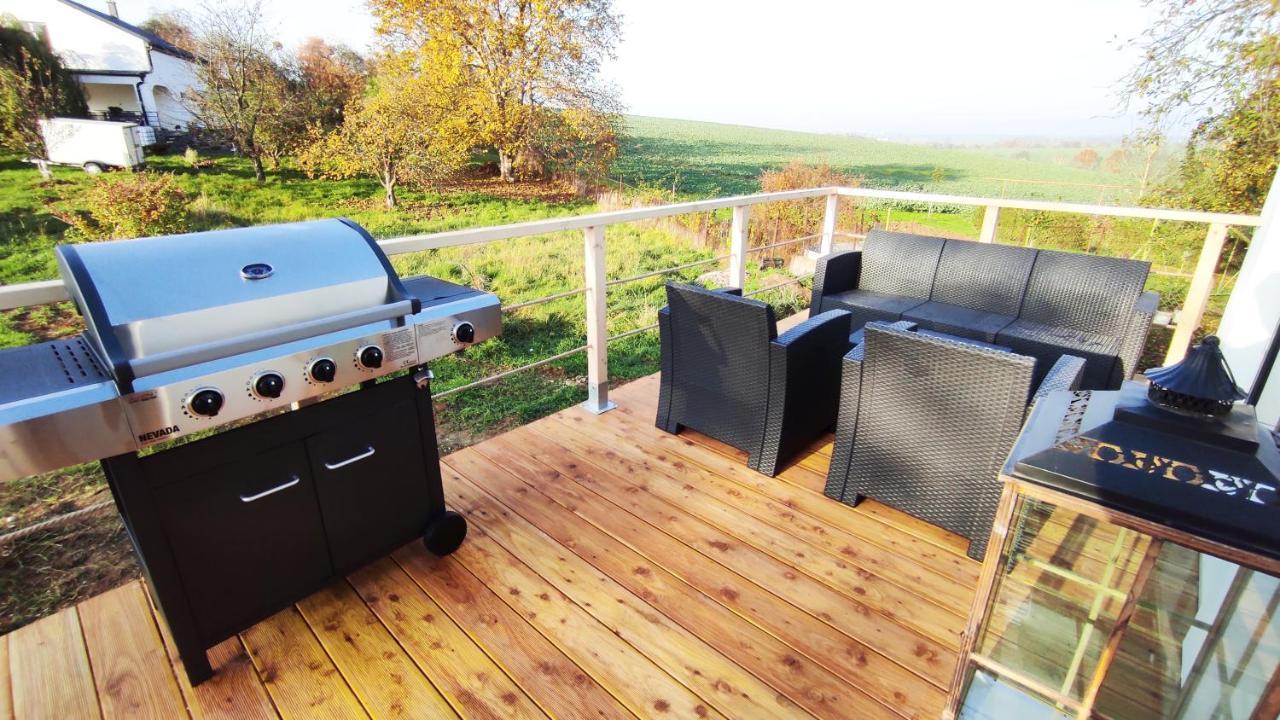 Ranch 66 - Moderni Tiny House Black Swallow Ve Stylu Route 66 Se Saunou A Bazenem Tršice Extérieur photo